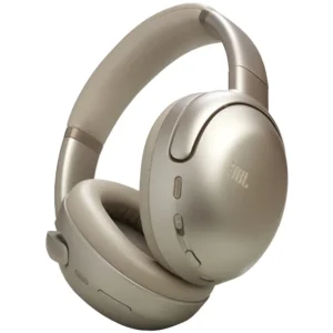 Audifonos JBL Tour One M3 TWS Bronce color champán dorado en vista angular con almohadillas beige