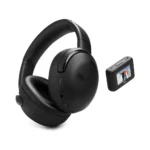 Audifonos JBL Tour One M3 Smart TX negros con diadema y pantalla inteligente Smart TX sobre fondo blanco