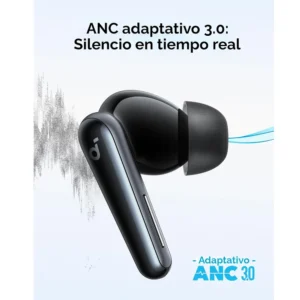 Audífonos Anker Soundcore Tws Liberty 5 Negro con tecnología ANC adaptativo 3.0 y silencio en tiempo real