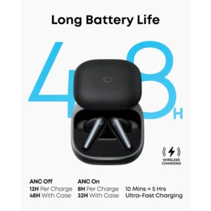 Audífonos Anker Soundcore Tws Liberty 5 Negro con estuche de carga y batería de hasta 48 horas