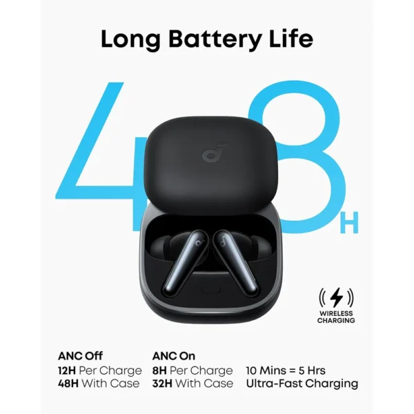Audífonos Anker Soundcore Tws Liberty 5 Negro con estuche de carga y batería de hasta 48 horas