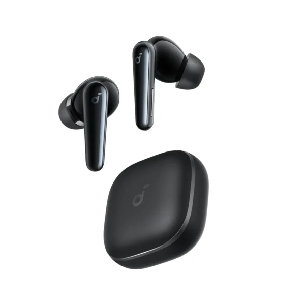 Audífonos Anker Soundcore Tws Liberty 5 Negro con estuche de carga sobre fondo blanco