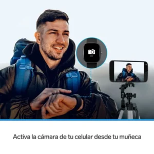 Smartwatch Steren controlando cámara del celular de forma remota en exteriores