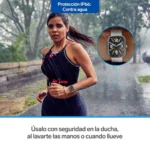 Reloj Steren SMW-420NE negro smartwatch vista frontal con esfera verde menta
