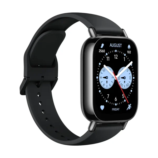 Redmi Watch 5 Lite negro en ángulo con monitoreo de actividad física
