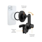 Soporte Para Celular MagSafe Pod-360 negro con perillas y pinza ajustable