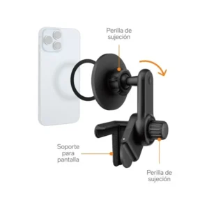 Soporte Para Celular MagSafe Pod-360 negro con perillas y pinza ajustable