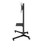 Soporte Para Tv 19" A 83", Movil STV-150 negro con ruedas y estante ajustable en ángulo