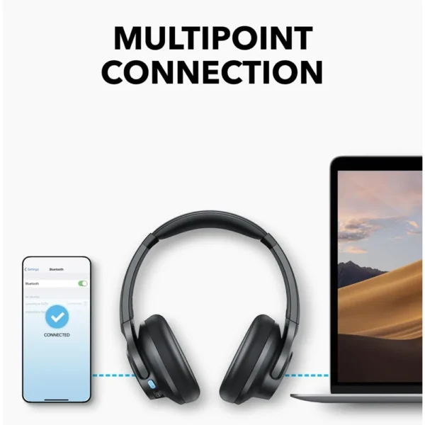 Audífonos Soundcore Q11i Negro con conexión multipunto simultánea a móvil y laptop