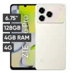 Celular ZTE Blade A56 Pro 4 ram + 128 Gb Dorado color crema con triple cámara trasera y pantalla frontal