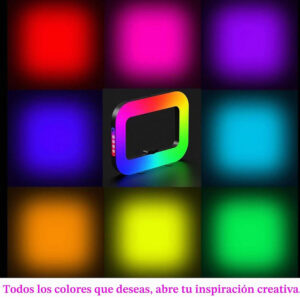 Aro de Luz LED RGB Recargable con Soporte para Celular YM200-RGB - Imagen 3