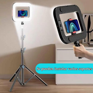 Aro de Luz LED RGB Recargable con Soporte para Celular YM200-RGB - Imagen 5