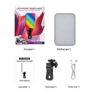 Luz LED RGB Recargable para Celular – Streaming Videollamadas Selfies GZ-666RGB - Imagen 6